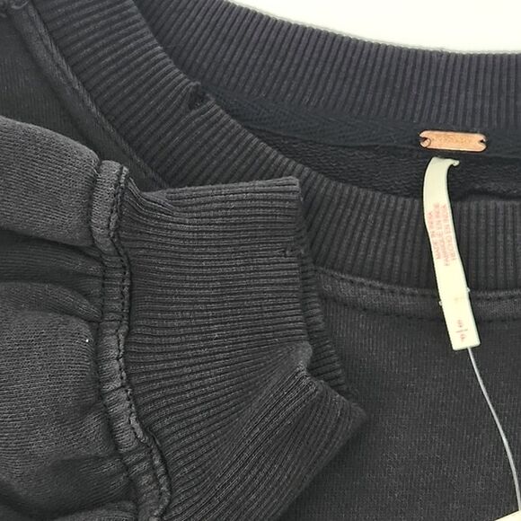 Free People Eleanor Tunic Dress Womens Size Small Black Distressed Academia Boho - Picture 5 of 11